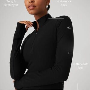 Alo Alosoft 1/2 Zip Rapid Pullover NWT Black M